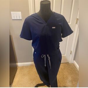 Figs Technical Collection Navy Scrub Top